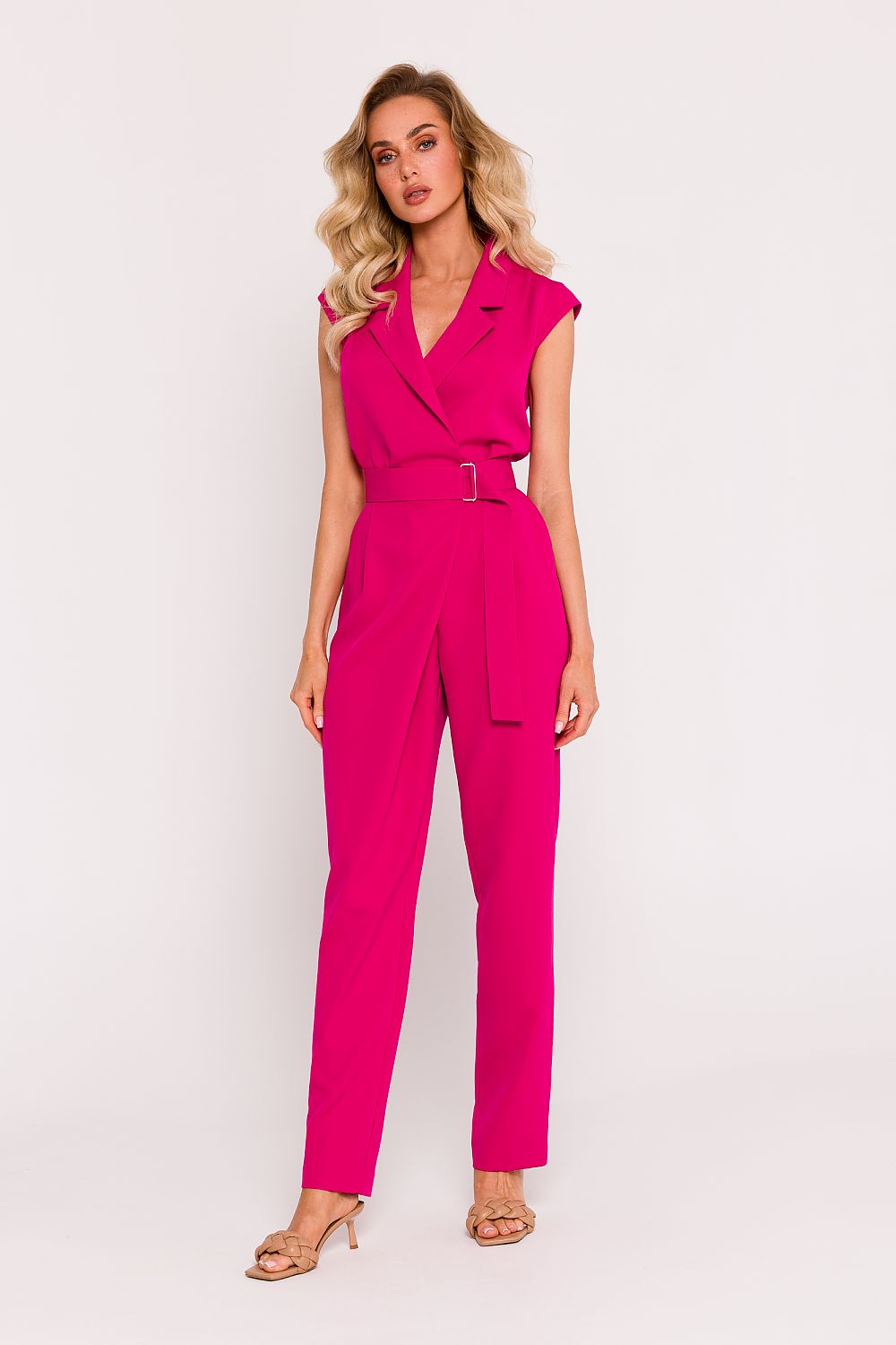 Jumpsuit - Moe til dame fra MS StyleHaven, laget av polyester, farge Blå, størrelse XXL, med short ermer, perfekt til dress