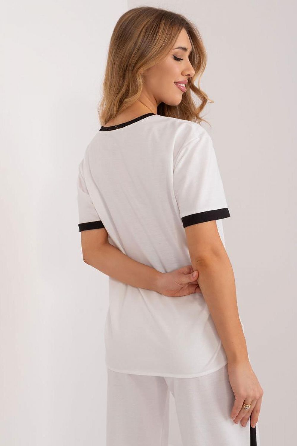 Sommerbluse Lakerta til dame fra MS StyleHaven, laget av Bomull; Elastan-1, farge beige, størrelse L/XL, med short ermer, perfekt til casual; dress