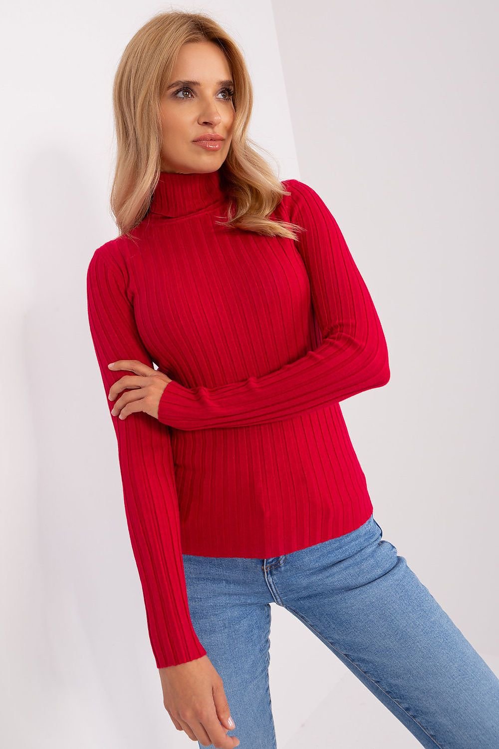 Turtleneck genser til dame fra MS StyleHaven, størrelse M/L, med long, bukselengde long, kjolelengde short; knee; mini; midi, kjolestil sweater; other
