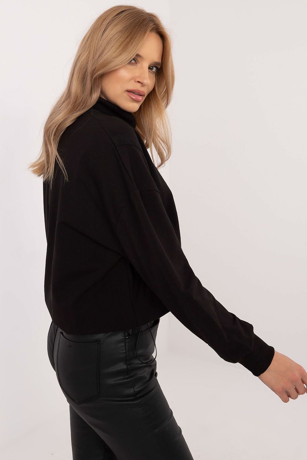 Sweatshirt med glidelås til dame fra MS StyleHaven, størrelse M, med short, bukselengde long, kjolelengde maxi, kjolestil gown; sheath