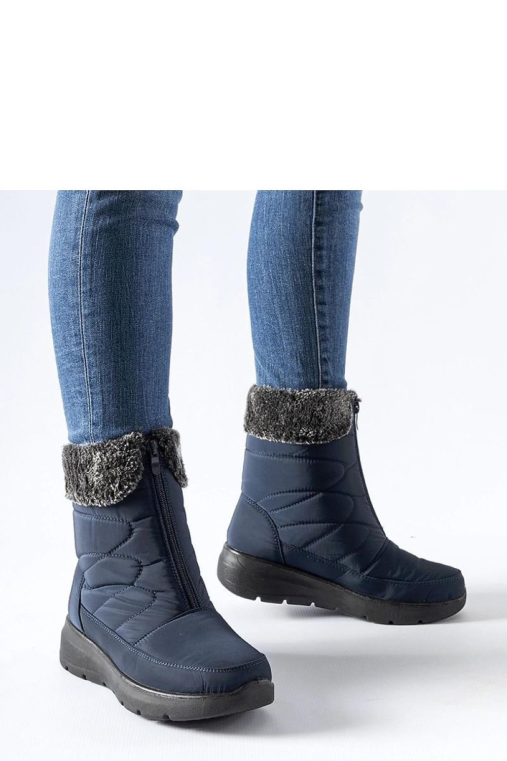 Marineblå snøstøvler på Brownton Wedge til dame fra MS StyleHaven, laget av Viskose; polyester; Polyamid, farge Blå, størrelse 38, med long ermer, perfekt til casual; dress