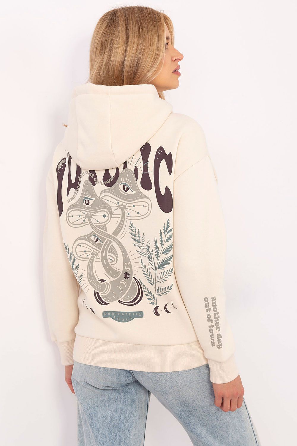 Sweatshirt Sublevel til dame fra MS StyleHaven; laget av Bomull; polyester; farge beige; størrelse M; med short ermer