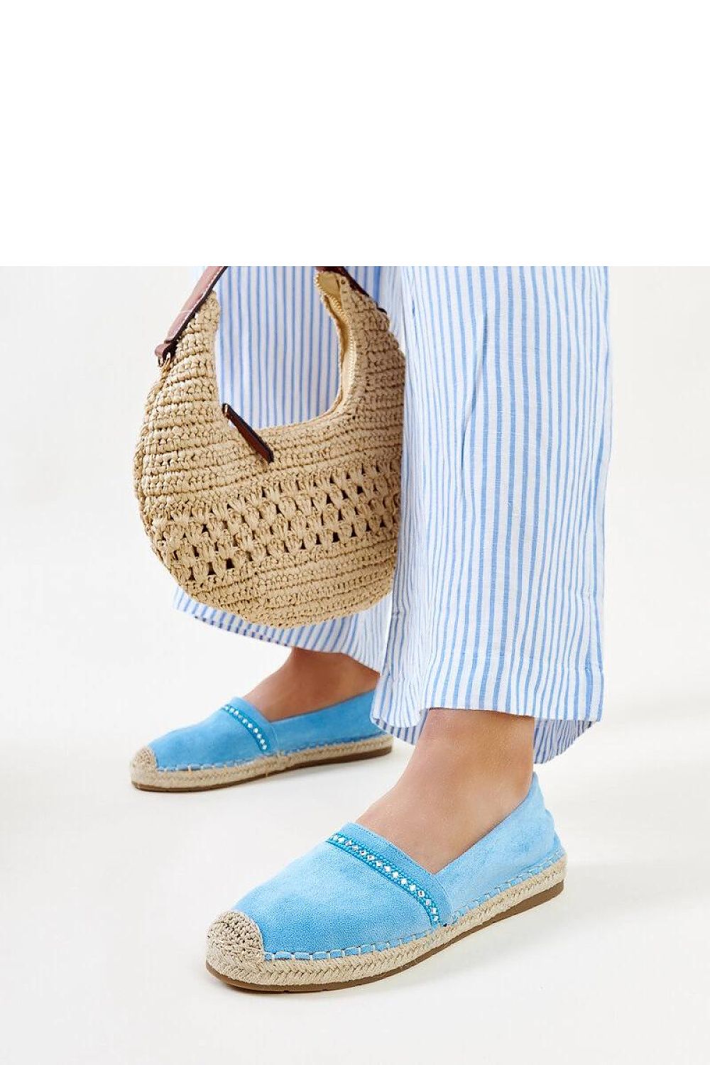 Espadrille Solea til dame fra MS StyleHaven, laget av Bomull; polyester, med detaljer i suede, farge Blå, størrelse 36, med 45720 ermer, hælhøyde low; flat, skostørrelse 36; 37; 38; 39; 40; 41, perfekt til casual; dress