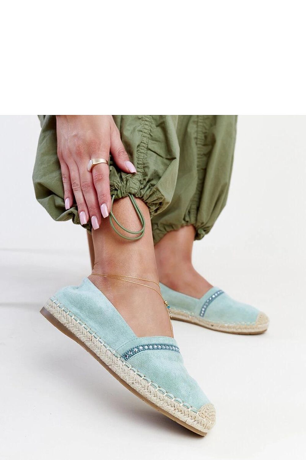 Espadrille Solea til dame fra MS StyleHaven, laget av Bomull; polyester, farge Blå, størrelse 40, med 45720 ermer, perfekt til casual; dress