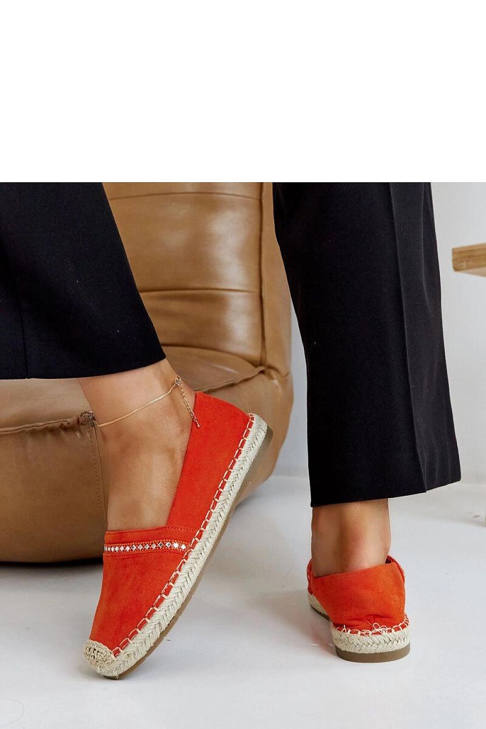 Espadrille Solea til dame fra MS StyleHaven, laget av Bomull; polyester, farge Oransje, størrelse 36, med 45720 ermer, perfekt til casual; dress