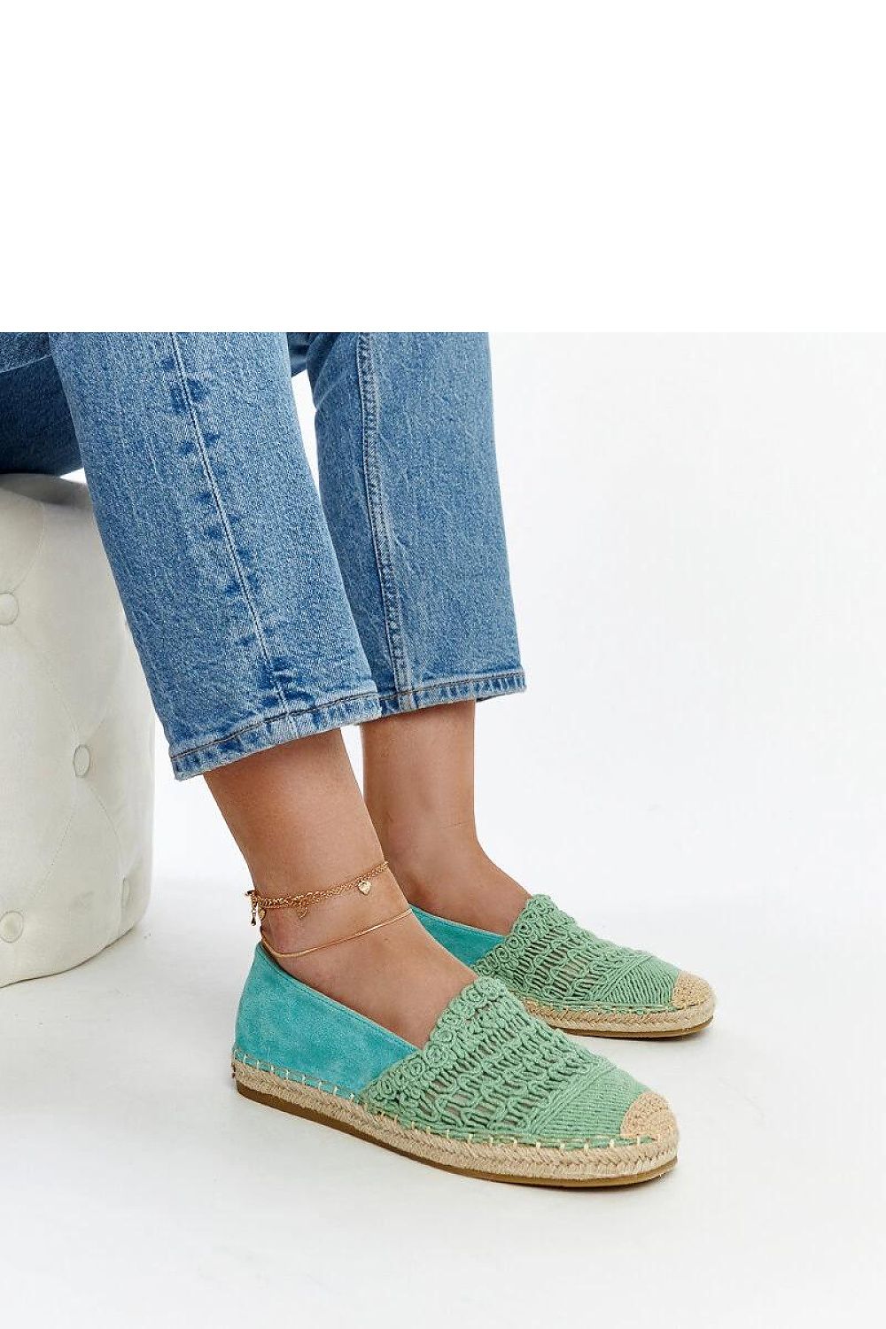 Espadrille Solea til dame fra MS StyleHaven, laget av Bomull; polyester, med detaljer i canvas; rubber, farge Grønn, størrelse 36, med 45720 ermer, hælhøyde flat; low, skostørrelse 36; 37; 38; 39; 40; 41, perfekt til casual; dress