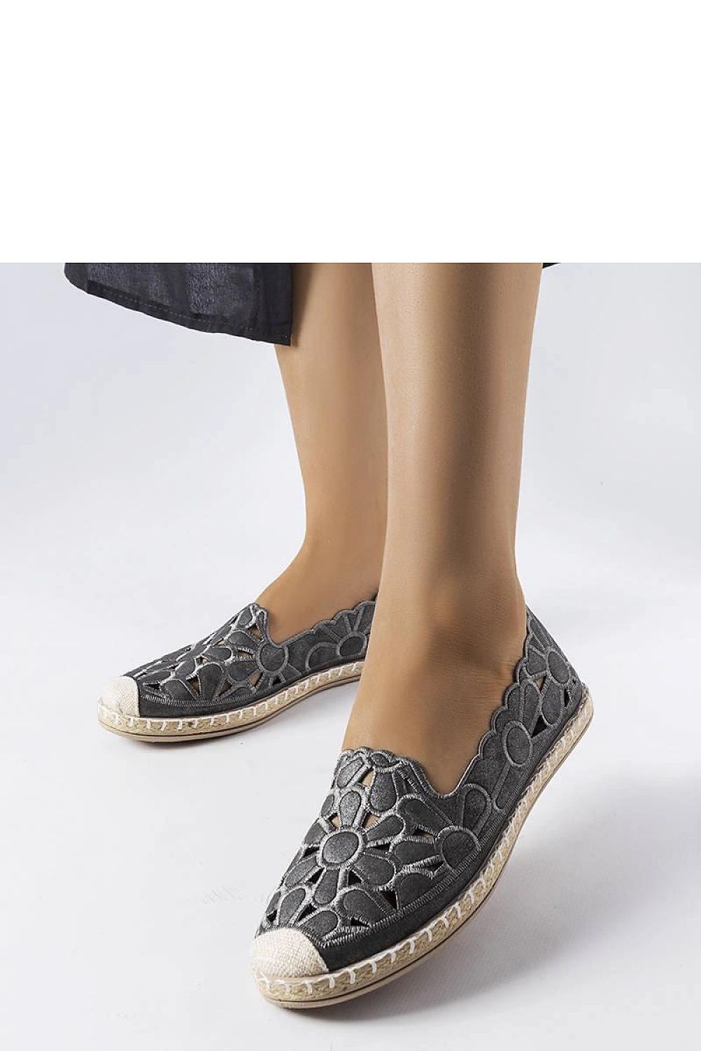 Espadrille Solea til dame fra MS StyleHaven, laget av Bomull; polyester, med detaljer i leather, farge Grå, størrelse 36, med 45720 ermer, hælhøyde flat, skostørrelse 36; 37; 38; 39; 40; 41, perfekt til casual; dress
