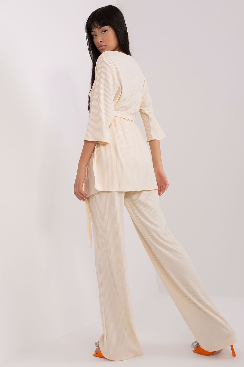 Lakerta Ribbesett til dame til dame fra MS StyleHaven, laget av Bomull; Elastan-1, farge Blå 2, størrelse S/M, med short ermer, perfekt til casual; dress