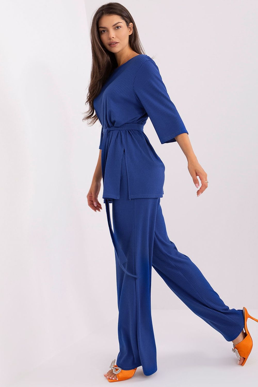 Lakerta Ribbesett til dame til dame fra MS StyleHaven, laget av Bomull; Elastan-1, farge Rosa, størrelse S/M, med short ermer, perfekt til casual; dress