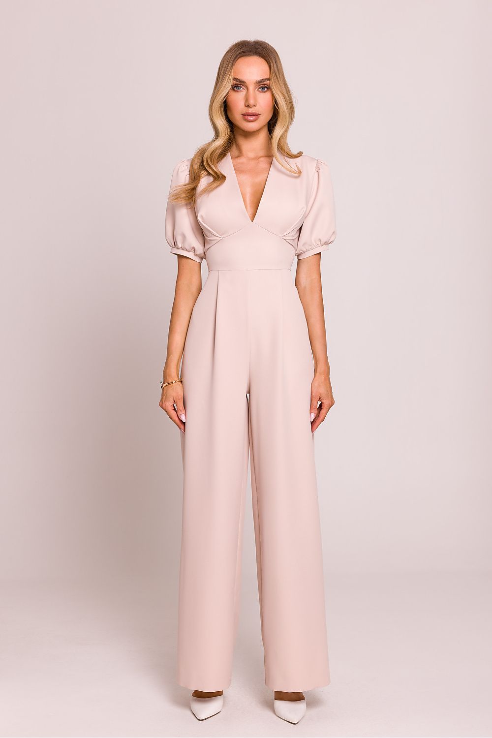 Jumpsuit - Moe til dame fra MS StyleHaven, laget av polyester, farge Brun, størrelse M, med short ermer, perfekt til dress