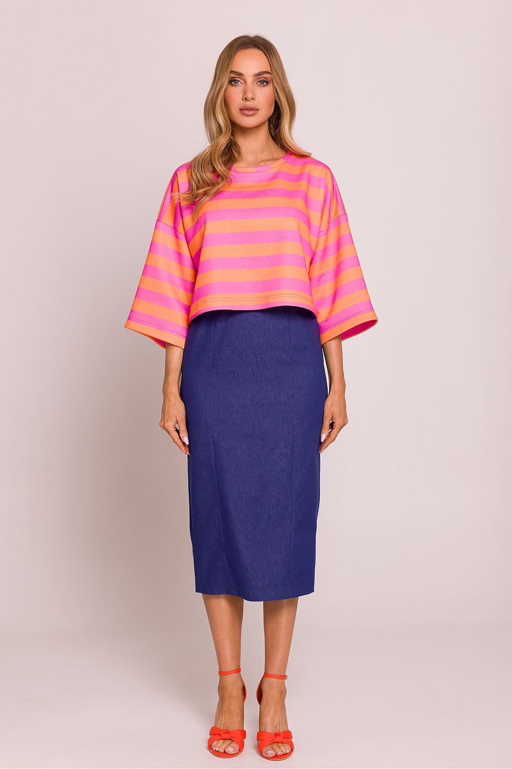 Oversized Genser - Moe til dame fra MS StyleHaven, laget av Bomull; polyester, farge Flerfarget, størrelse L/XL, med 45720 ermer, perfekt til dress