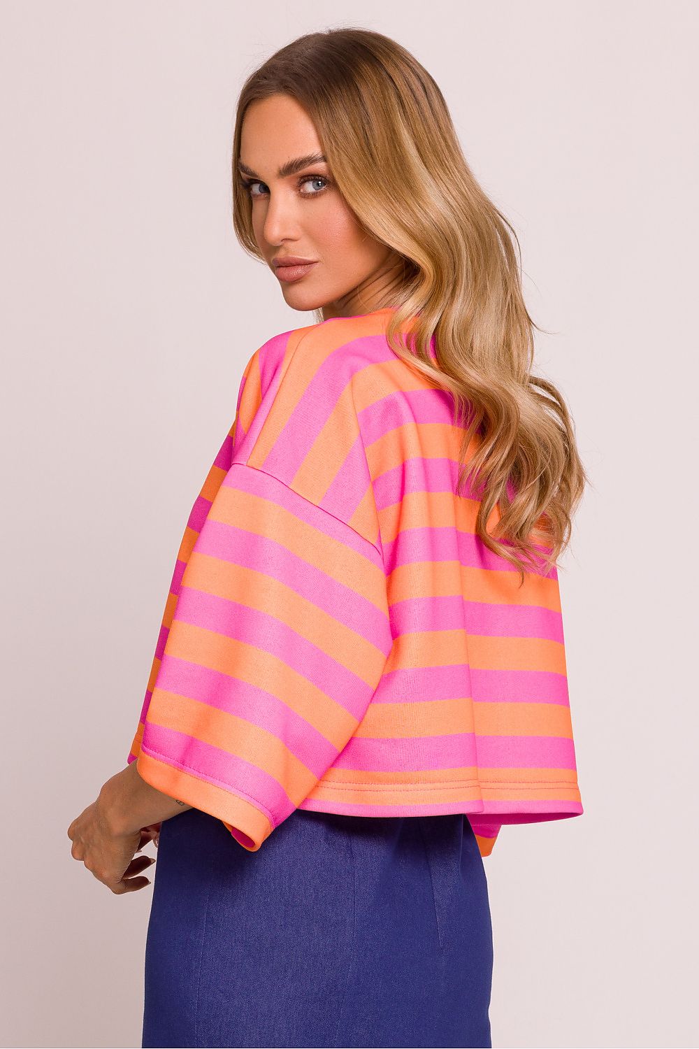 Oversized Genser - Moe til dame fra MS StyleHaven, laget av Bomull; polyester, farge Flerfarget, størrelse 2XL/3XL, med 45720 ermer, perfekt til dress