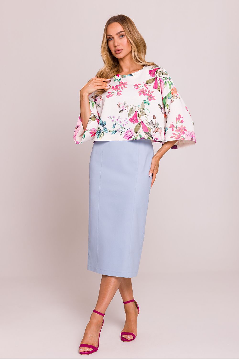 Oversized Genser - Moe til dame fra MS StyleHaven, laget av Bomull; polyester, farge Flerfarget 2, størrelse L/XL, med 45720 ermer, perfekt til dress