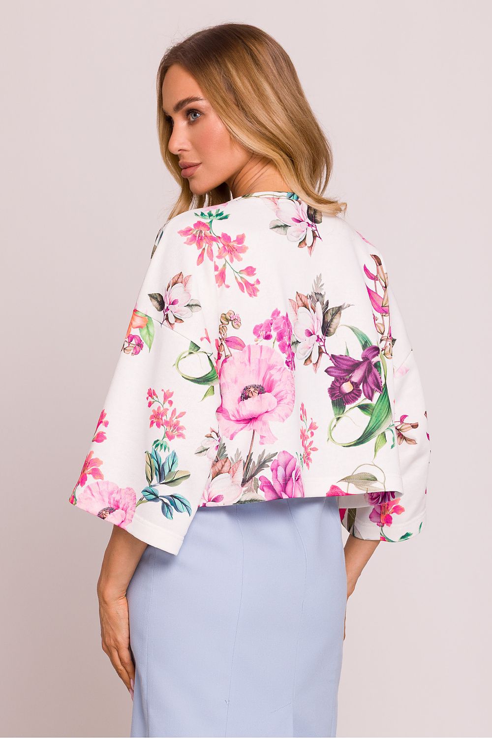 Oversized Genser - Moe til dame fra MS StyleHaven, laget av Bomull; polyester, farge Flerfarget 2, størrelse 2XL/3XL, med 45720 ermer, perfekt til dress