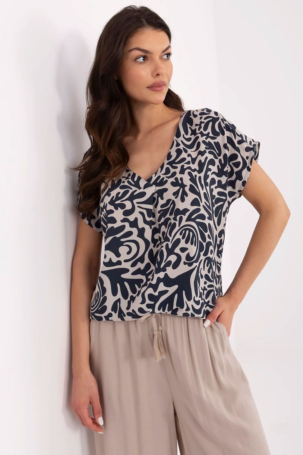 Bluse Sublevel til dame fra MS StyleHaven, laget av Viskose, farge Oransje, størrelse XL, med short ermer, perfekt til casual; dress