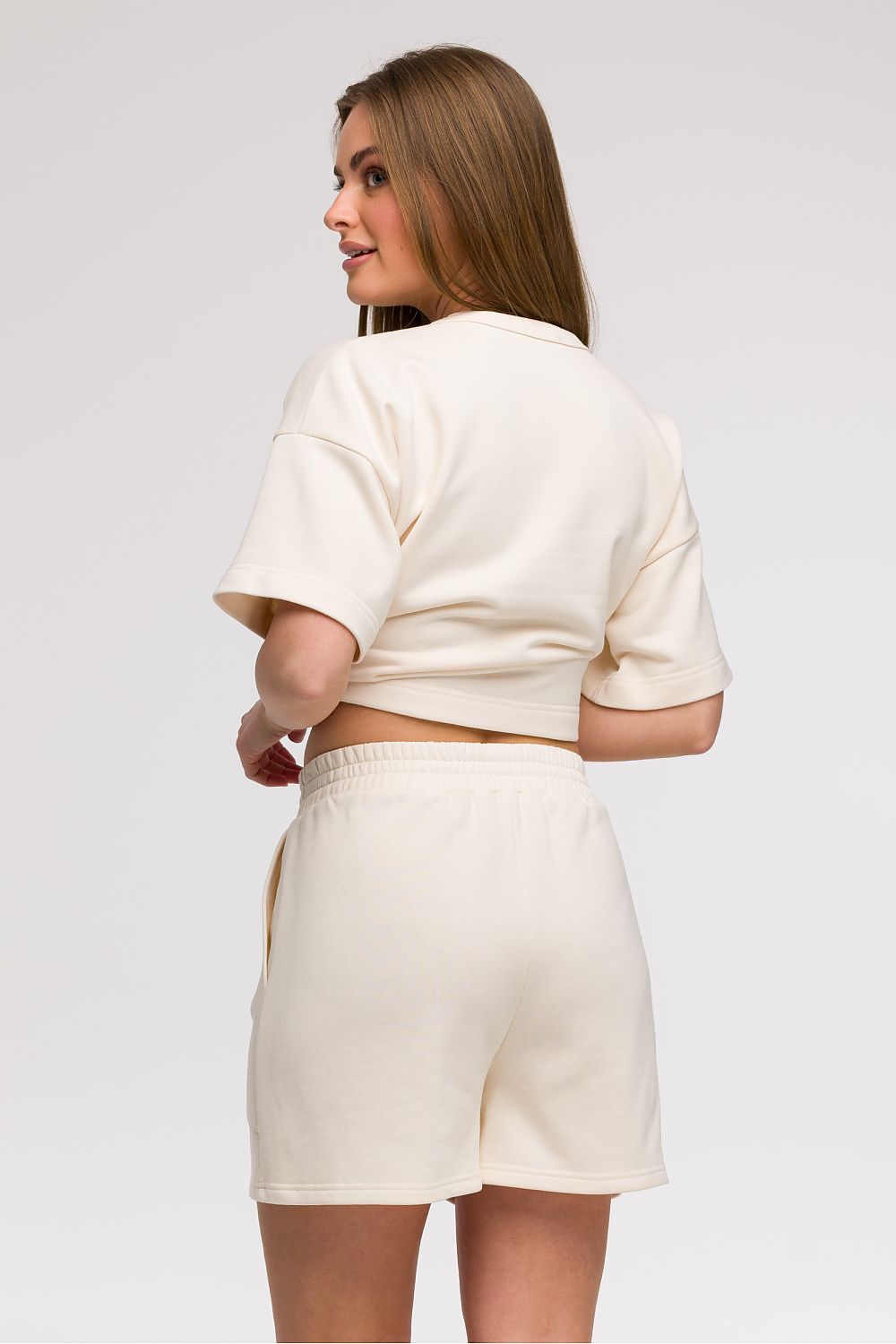 Shorts BeWear til dame fra MS StyleHaven, laget av Bomull; polyester, farge Gul, størrelse M, med long ermer, perfekt til dress