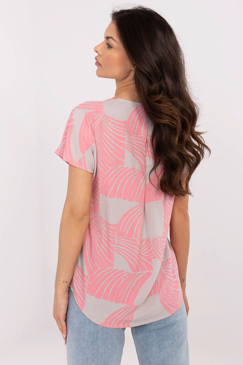 Bluse Sublevel til dame fra MS StyleHaven, laget av Viskose, farge beige, størrelse XL, med short ermer, perfekt til casual; dress