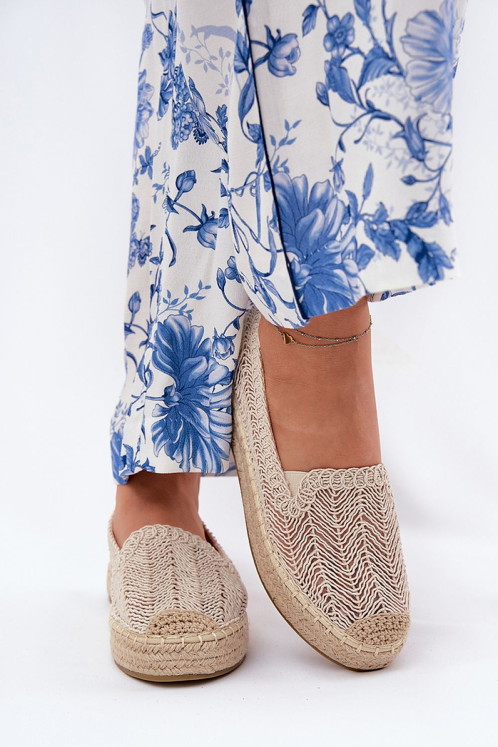 Espadrille Step in style til dame fra MS StyleHaven, laget av Bomull; polyester, farge beige, størrelse 38, med 45720 ermer, perfekt til casual; dress