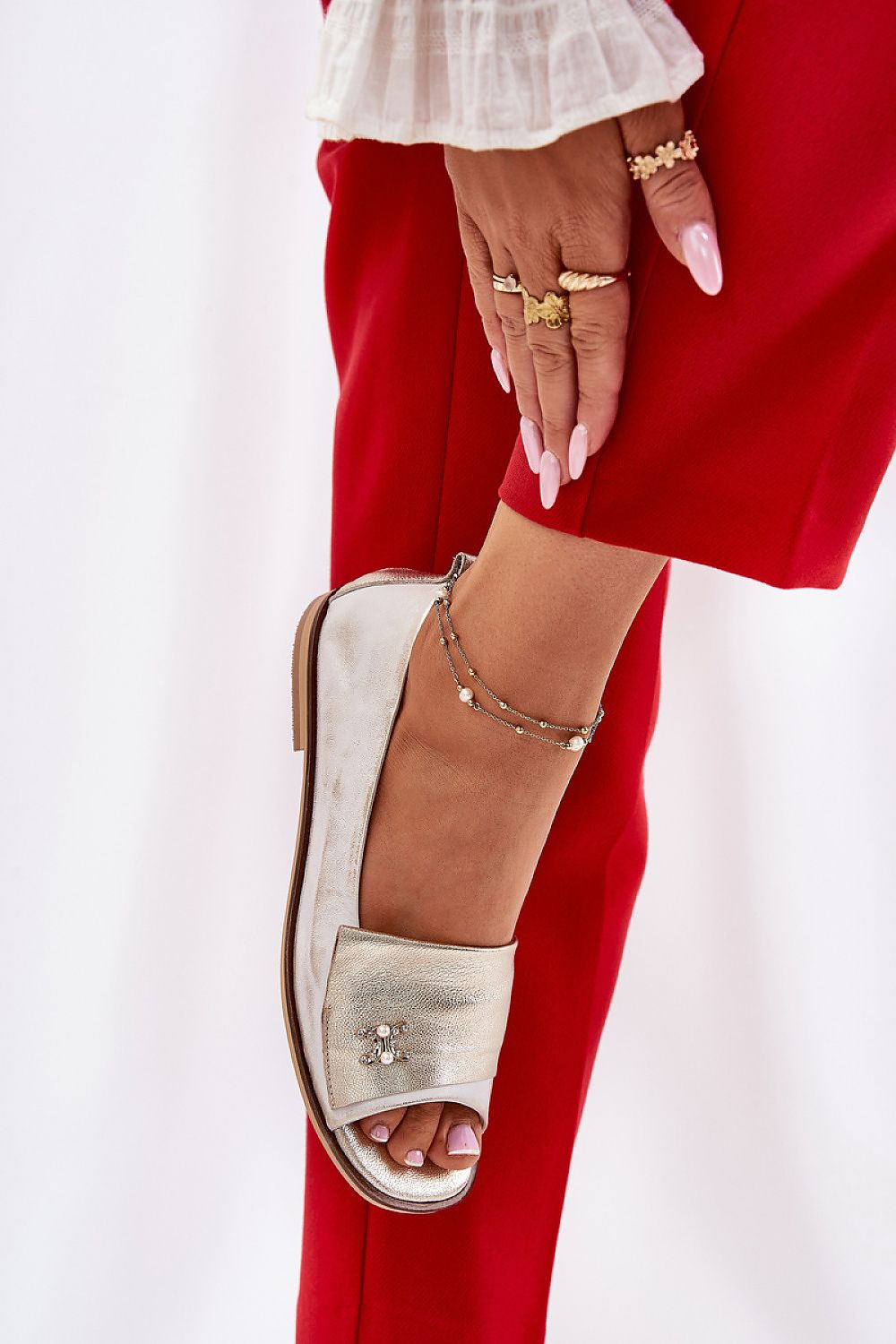 ballerina-sko Step in style til dame fra MS StyleHaven, laget av Bomull; polyester, farge Rosa, størrelse 38, med 45720 ermer, perfekt til casual; dress