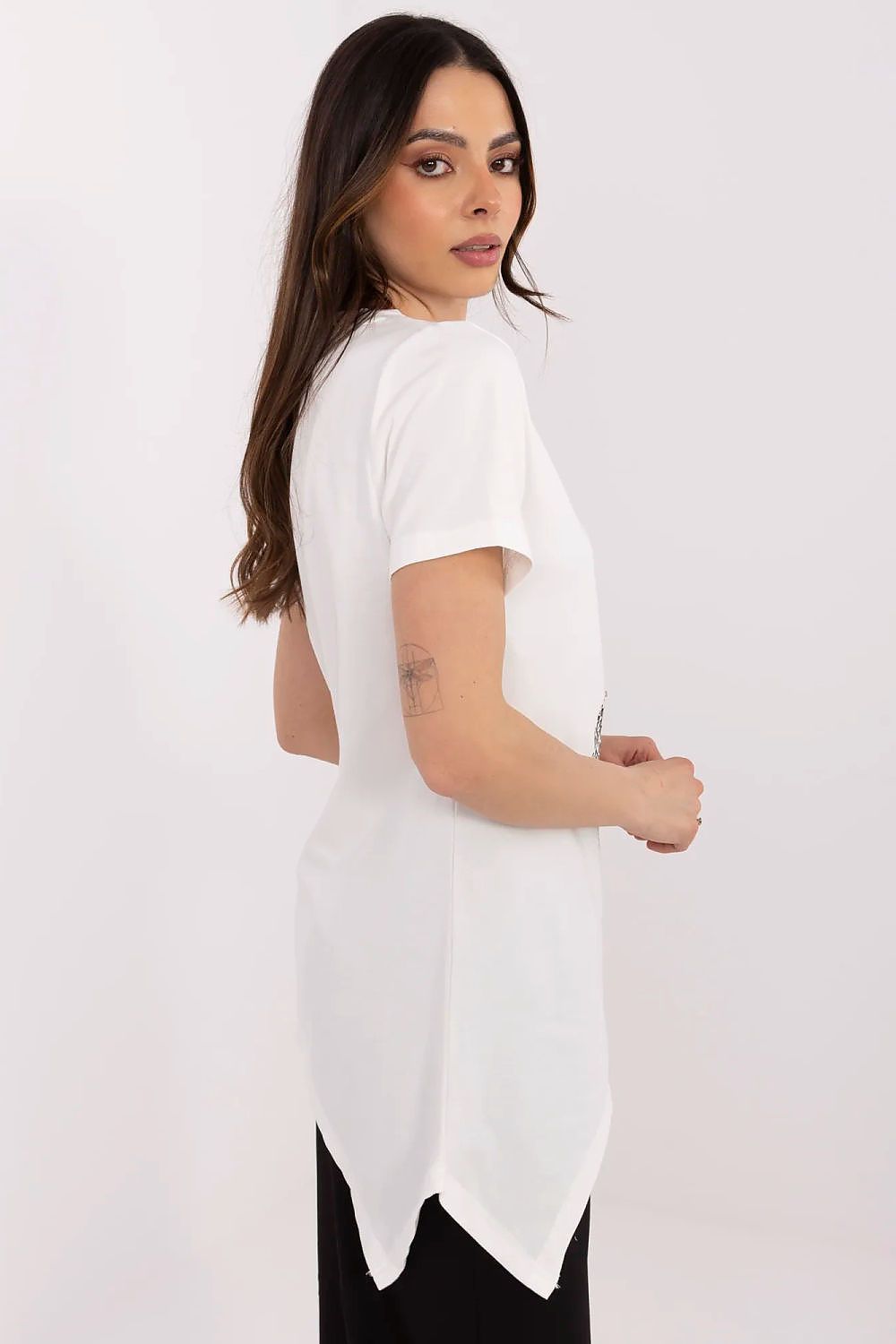 Trendy Damebluse - FP til dame fra MS StyleHaven, størrelse M, med short, bukselengde long, kjolelengde midi, kjolestil wrap