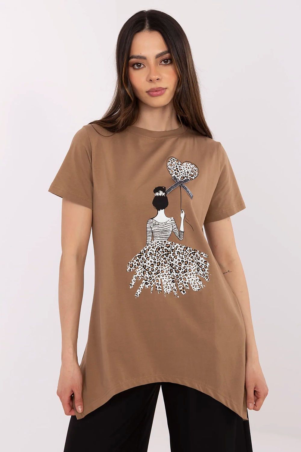 Trendy Damebluse - FP til dame fra MS StyleHaven, størrelse XL, med short, bukselengde long, kjolelengde midi, kjolestil wrap