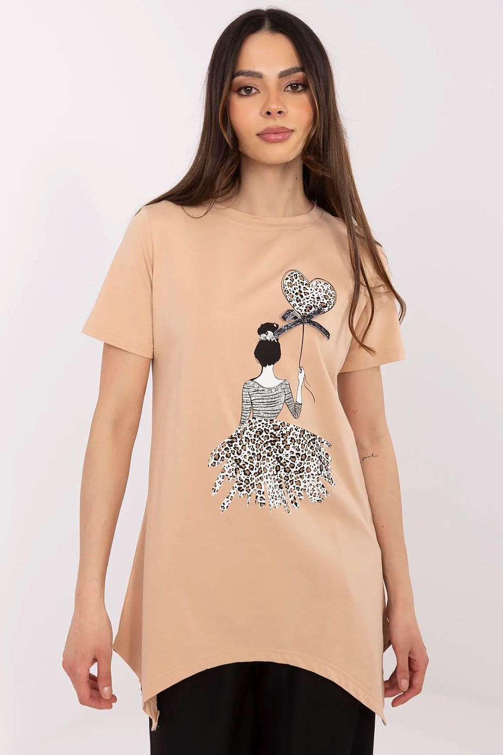 Trendy Damebluse - FP til dame fra MS StyleHaven, størrelse L, med short, bukselengde long, kjolelengde midi, kjolestil wrap