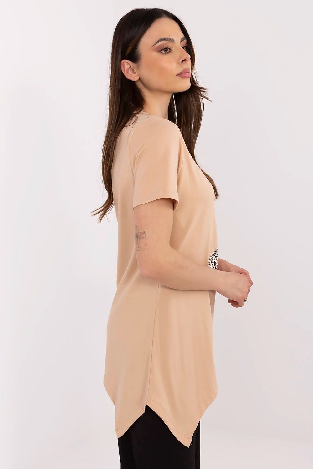 Trendy Damebluse - FP til dame fra MS StyleHaven, størrelse XL, med short, bukselengde long, kjolelengde midi, kjolestil wrap