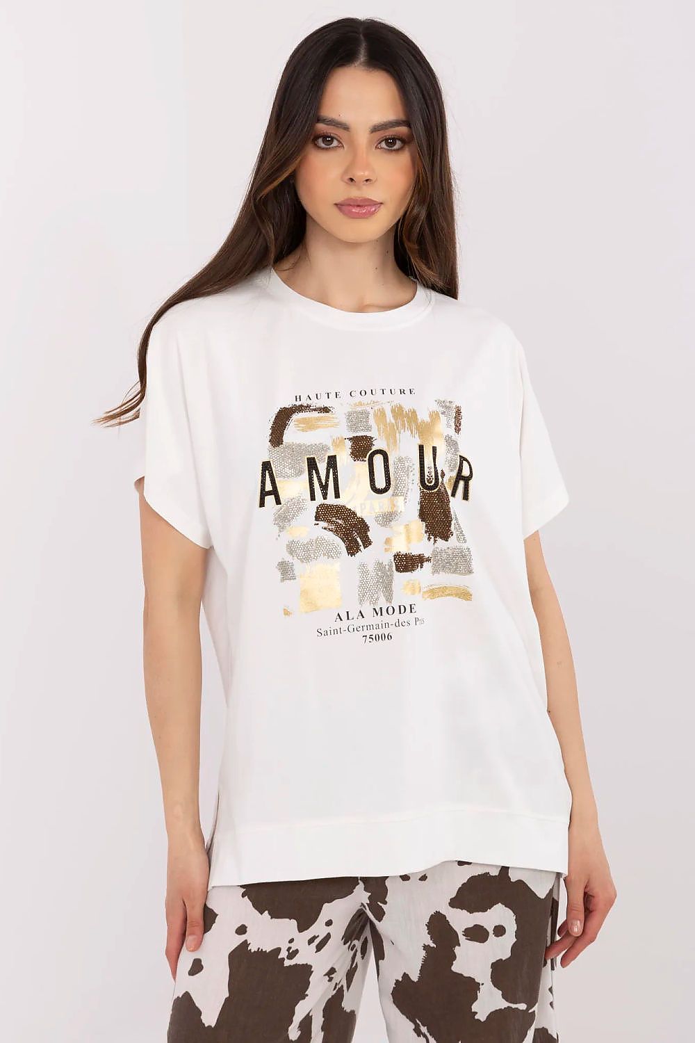 Trendy touch Blouse - FP til dame fra MS StyleHaven, størrelse S/M, med short, bukselengde long, kjolelengde midi, kjolestil wrap