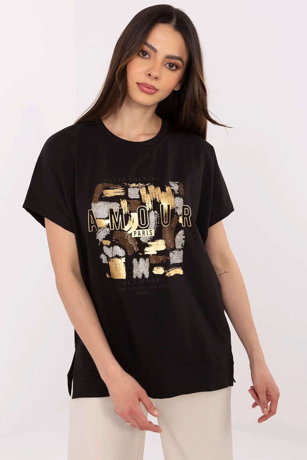 Trendy touch Blouse - FP til dame fra MS StyleHaven, størrelse L/XL, med short, bukselengde long, kjolelengde midi, kjolestil wrap