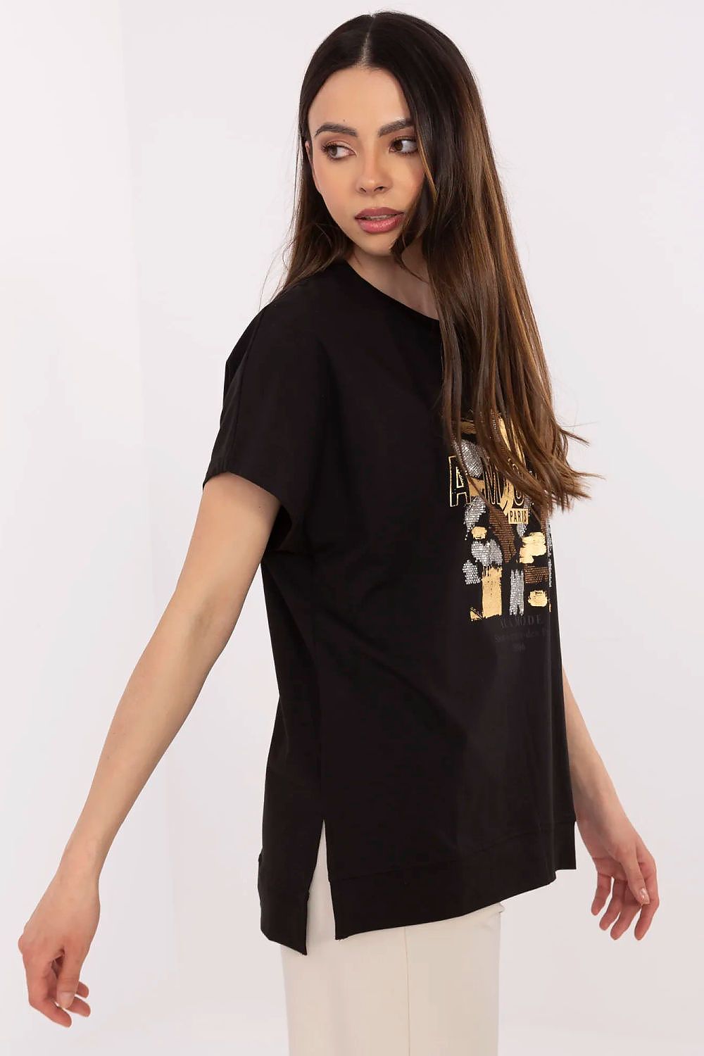 Trendy touch Blouse - FP til dame fra MS StyleHaven, størrelse S/M, med short, bukselengde long, kjolelengde midi, kjolestil wrap