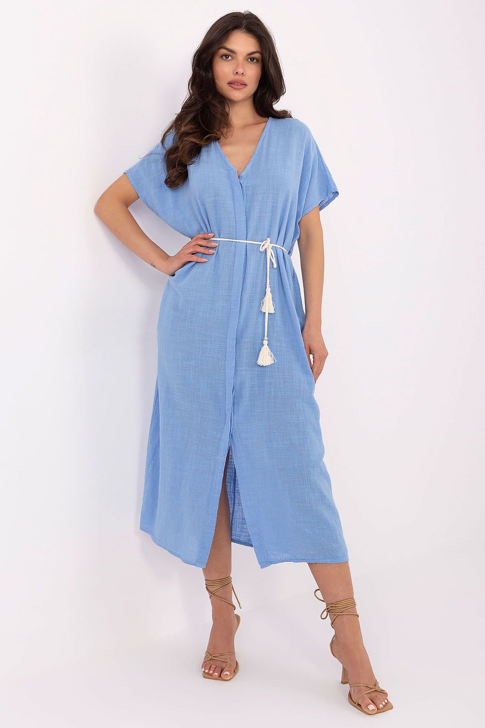 Dagkjole Och Bella til dame fra MS StyleHaven, laget av Bomull, farge Marineblå, størrelse XL, med short ermer