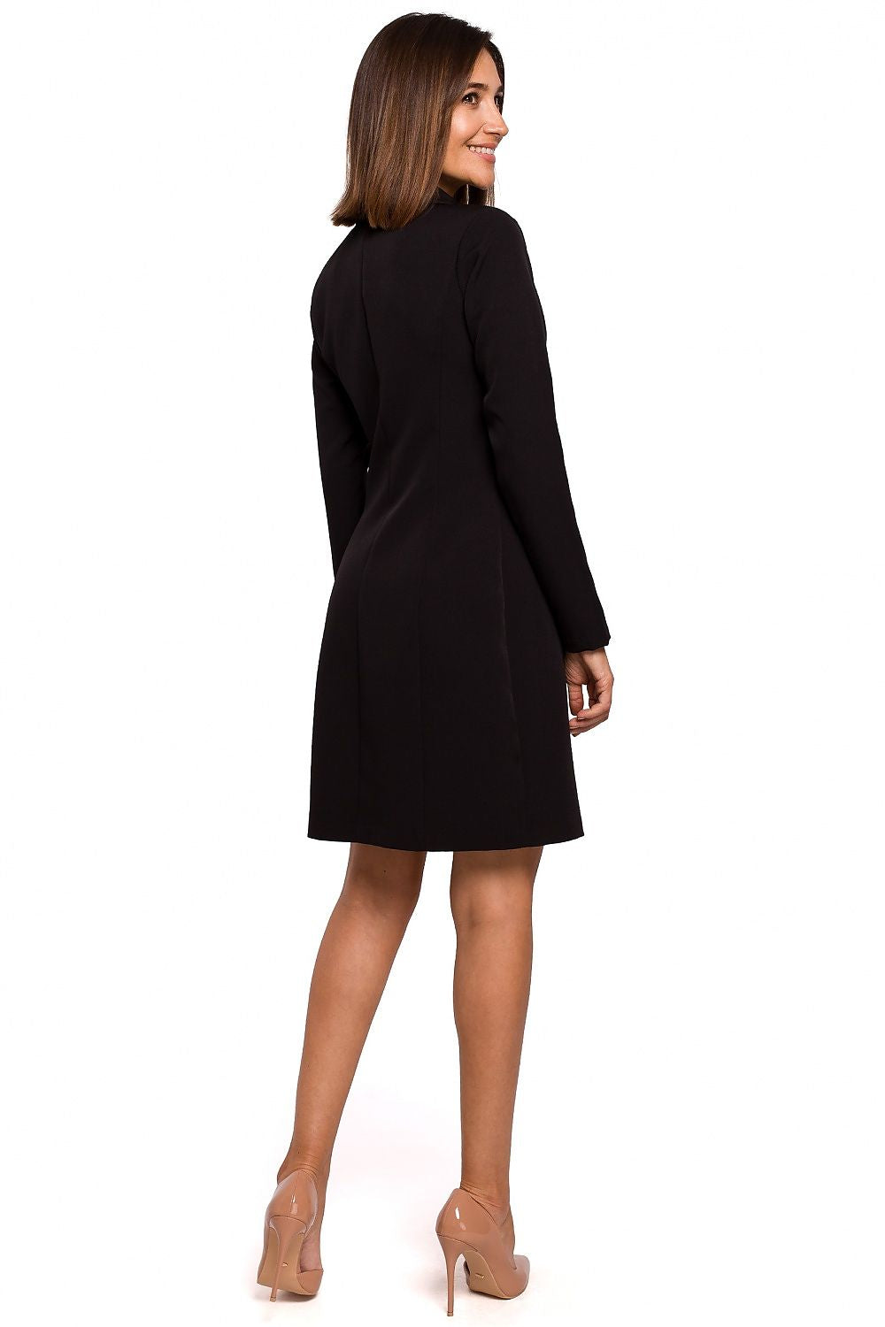 Dagkjole Stylove til dame fra MS StyleHaven, laget av polyester, farge Marineblå, størrelse XXL, med long ermer, perfekt til dress