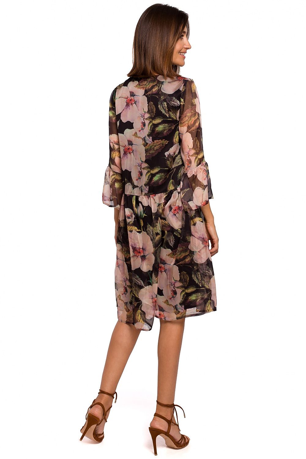 Dagkjole Stylove til dame fra MS StyleHaven, laget av polyester, farge Blå, størrelse XL, med lang ermer, perfekt til dress