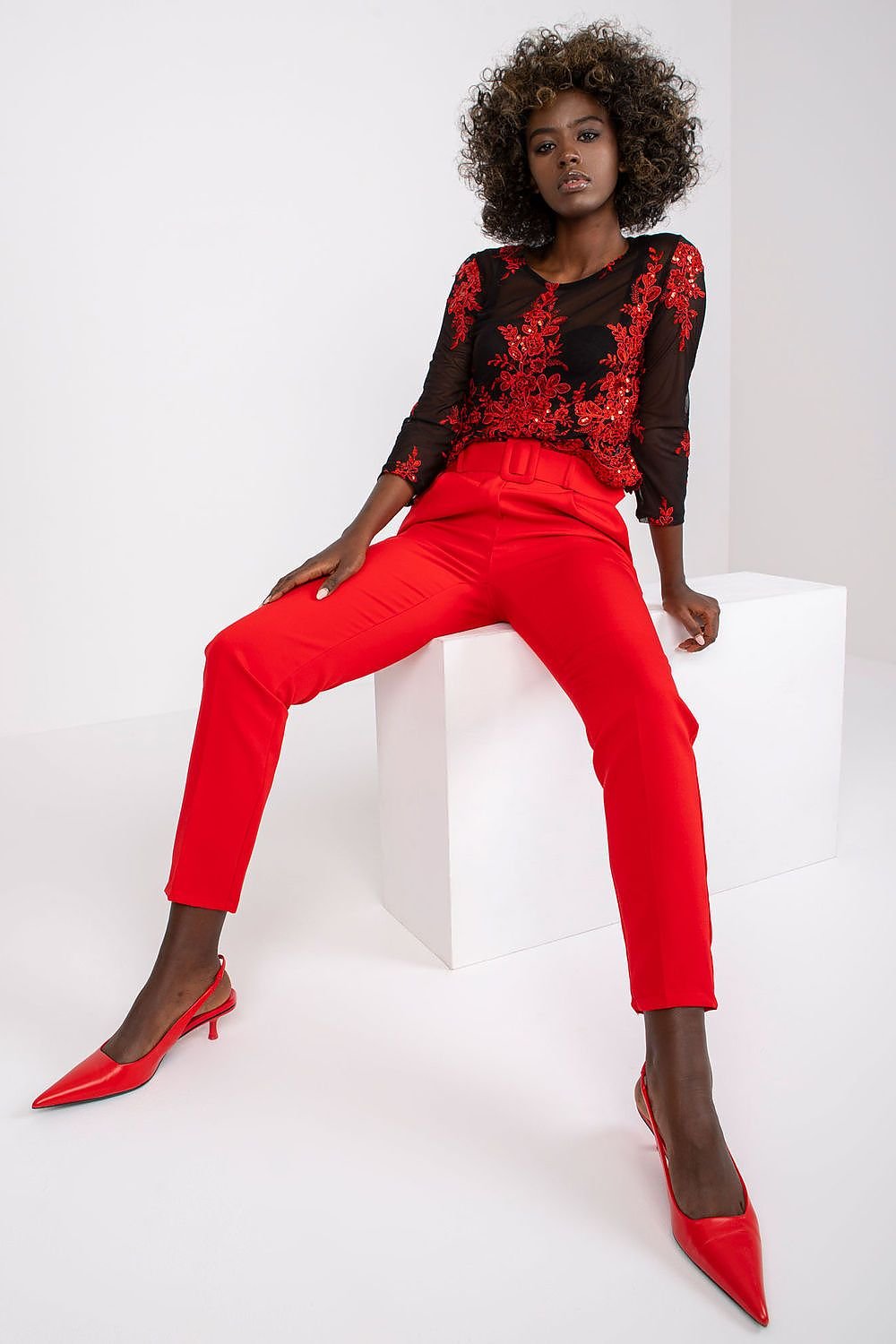 Damebukser med høy midje til dame fra MS StyleHaven, størrelse L, med long, bukselengde long, kjolelengde maxi, kjolestil gown; sheath