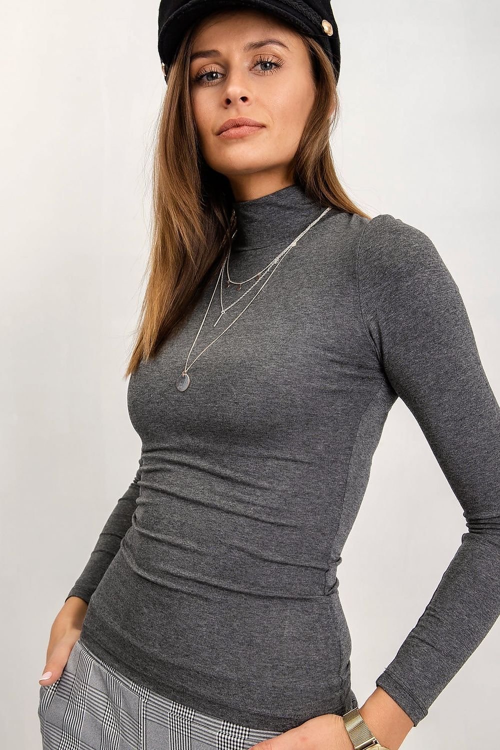 Turtleneck Rue Paris til dame fra MS StyleHaven, laget av Viskose, farge Grønn, størrelse XL, med sleeveless; 3-4 ermer, perfekt til casual; dress