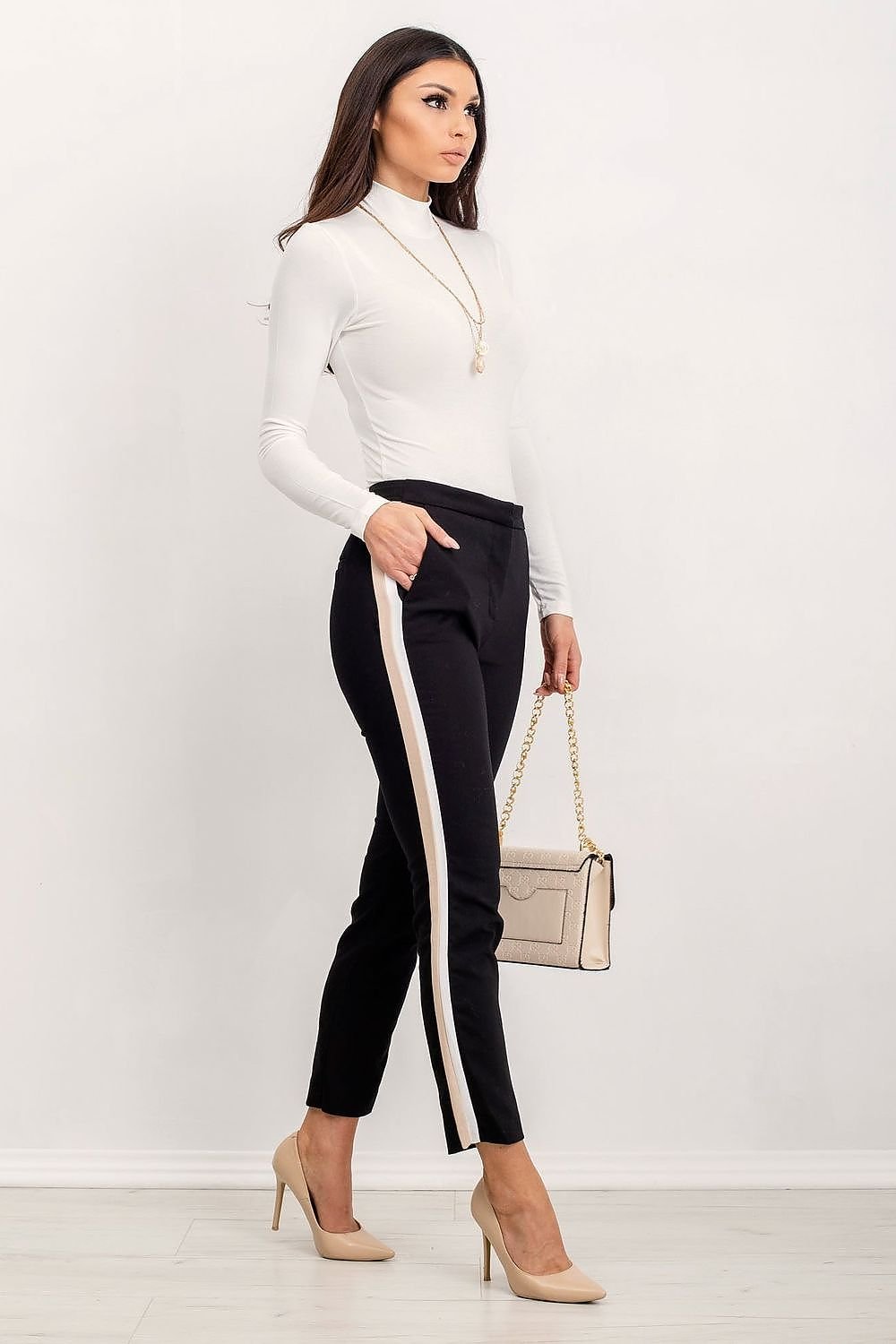 Turtleneck Rue Paris til dame fra MS StyleHaven, laget av Viskose, farge Grå 2, størrelse M, med sleeveless; 3-4 ermer, perfekt til casual; dress