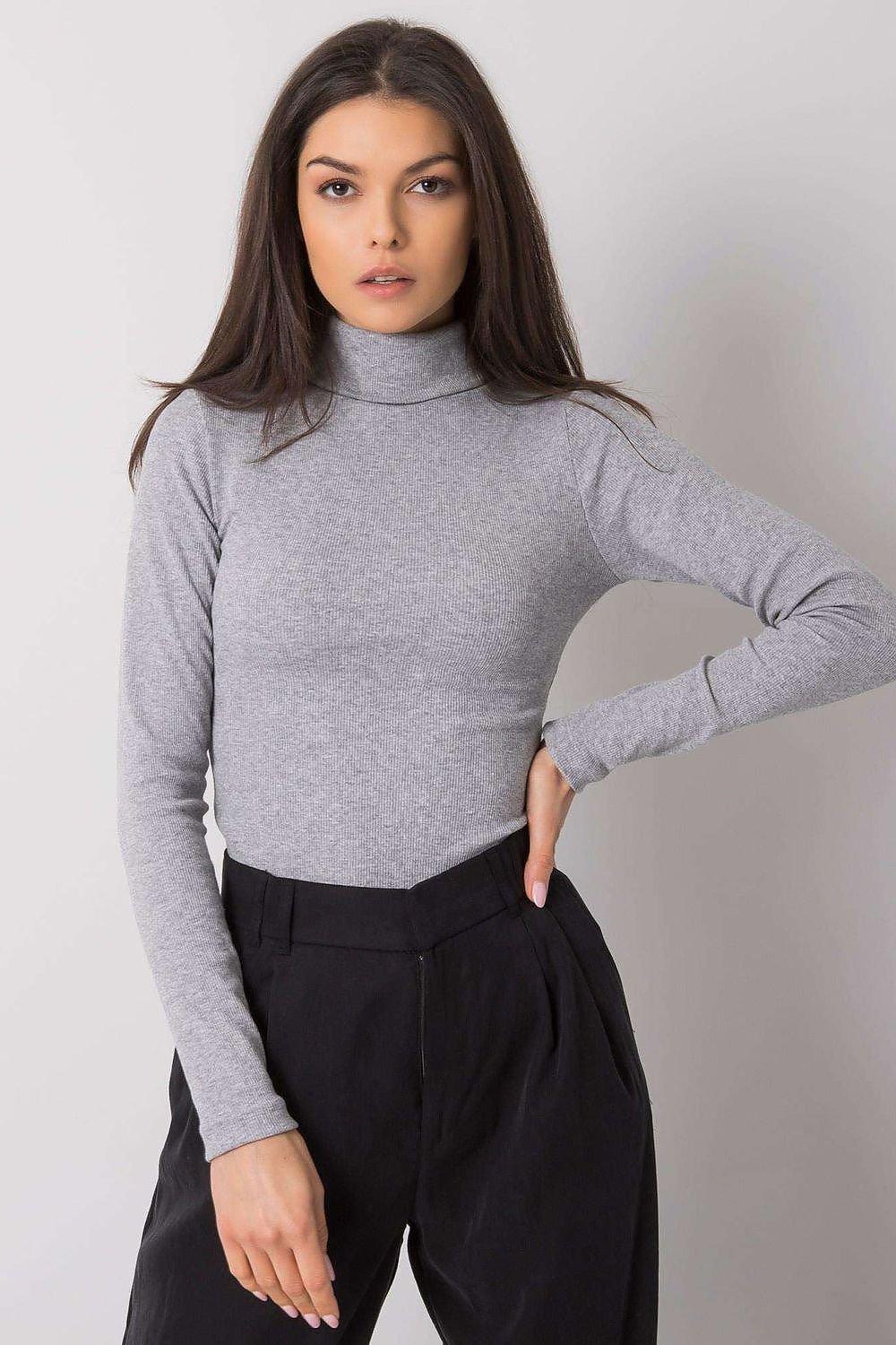 Turtleneck Rue Paris til dame fra MS StyleHaven, laget av Bomull, farge Grønn, størrelse L/XL, med sleeveless; 3-4 ermer, perfekt til casual; dress