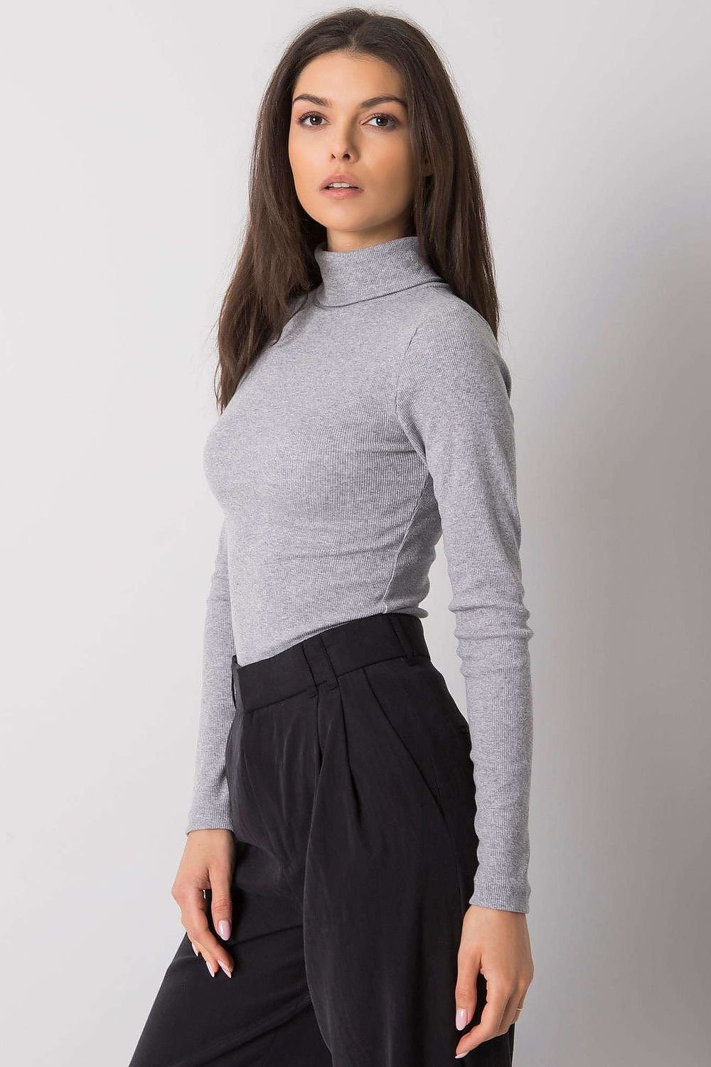 Turtleneck Rue Paris til dame fra MS StyleHaven, laget av Bomull, farge Blå, størrelse L/XL, med sleeveless; 3-4 ermer, perfekt til casual; dress