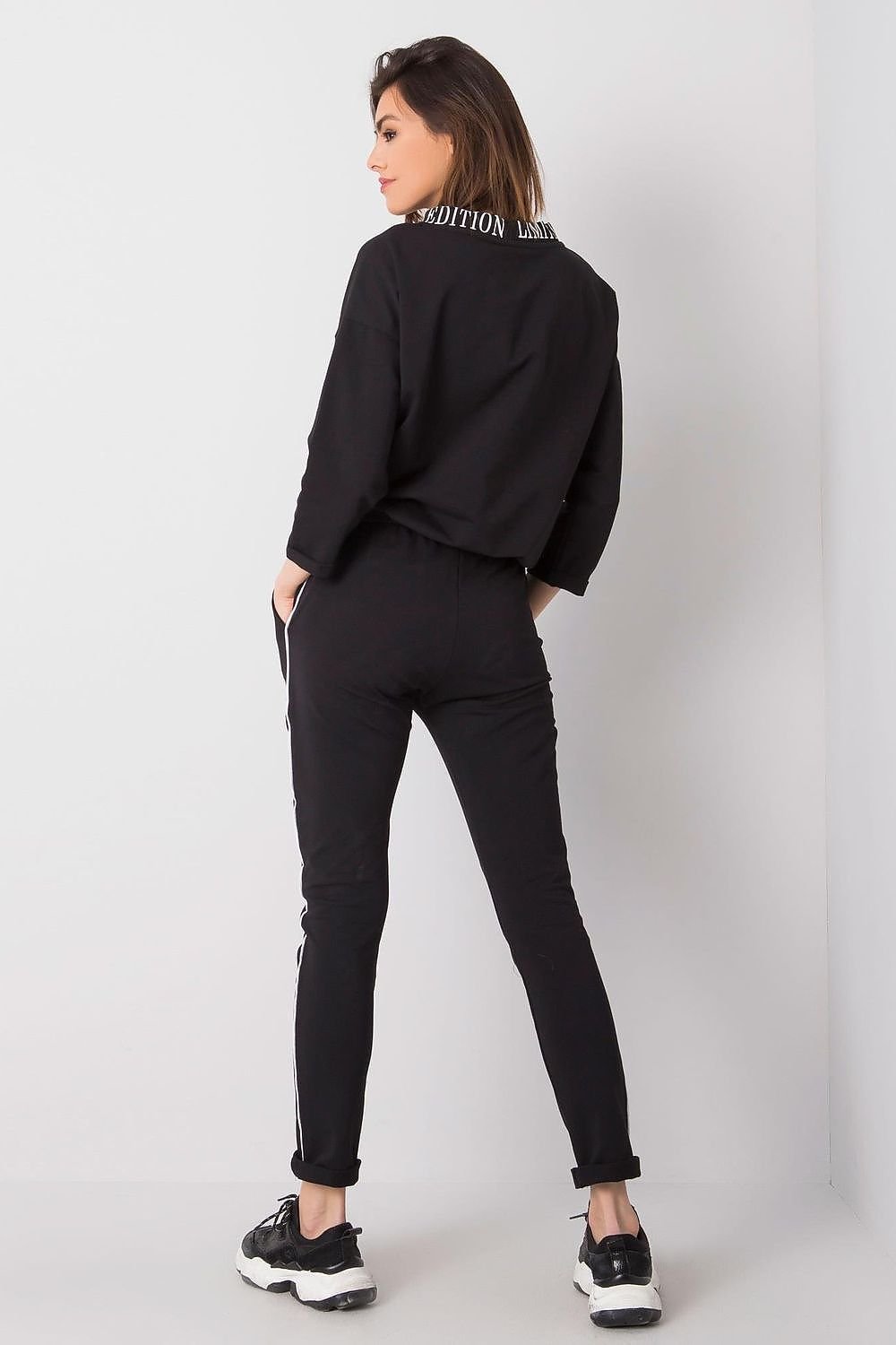 Sett - Relevance til dame fra MS StyleHaven, laget av Bomull, farge Svart, størrelse S/M, med short ermer, perfekt til casual; dress