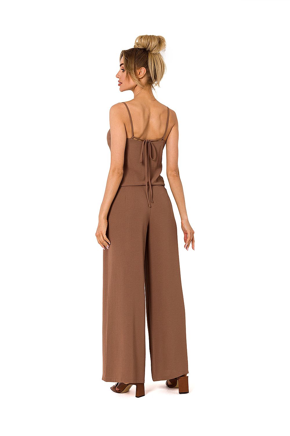 Jumpsuit - Moe til dame fra MS StyleHaven, laget av polyester, farge Brun, størrelse M, med sleeveless ermer, perfekt til dress