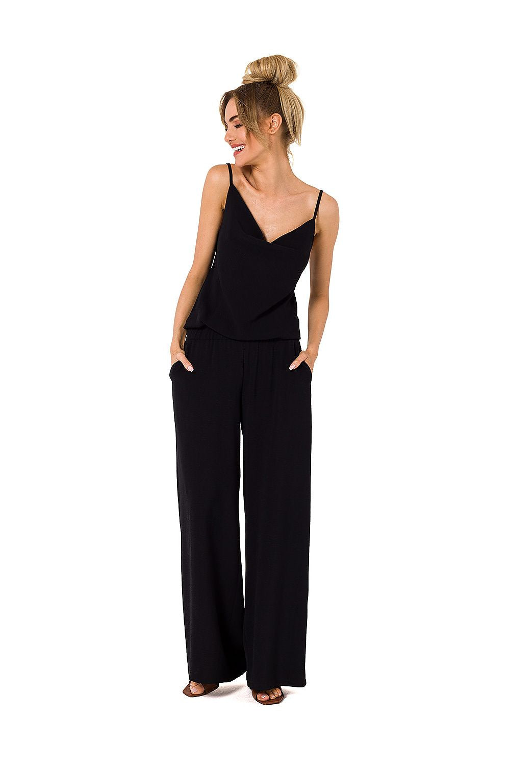 Jumpsuit - Moe til dame fra MS StyleHaven, laget av polyester, farge Brun, størrelse L, med sleeveless ermer, perfekt til dress