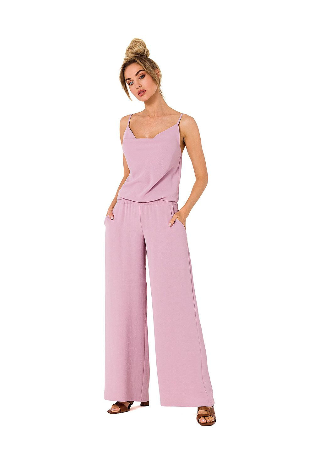 Jumpsuit - Moe til dame fra MS StyleHaven, laget av polyester, farge Brun, størrelse XXL, med sleeveless ermer, perfekt til dress