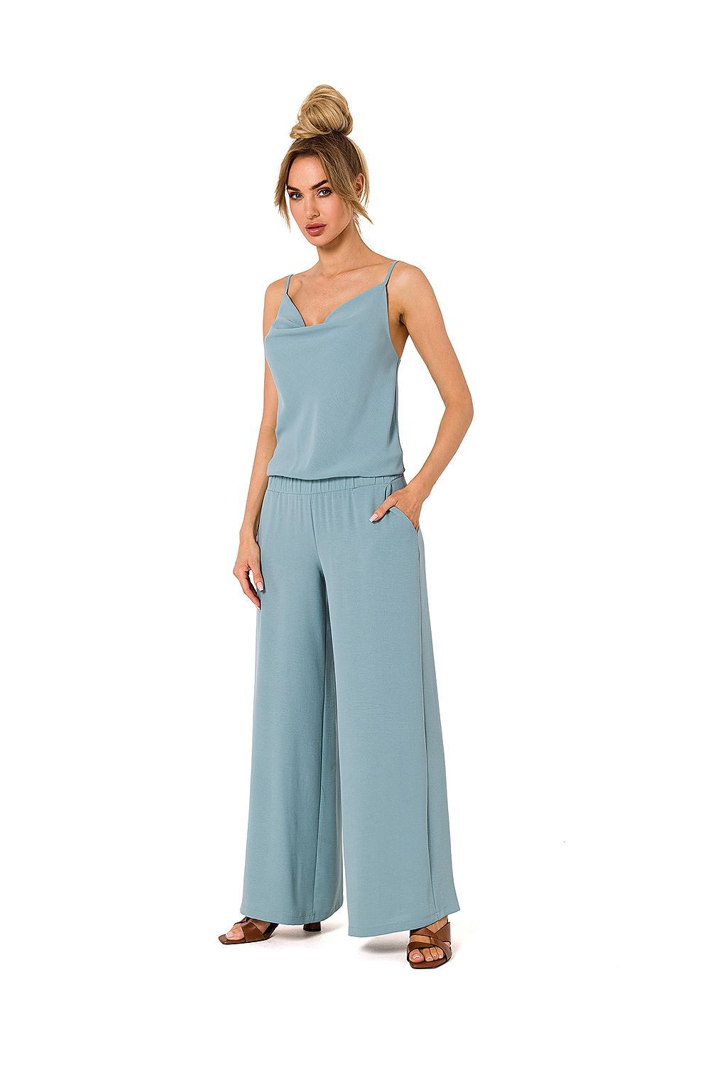 Jumpsuit - Moe til dame fra MS StyleHaven, laget av polyester, farge Svart, størrelse M, med sleeveless ermer, perfekt til dress