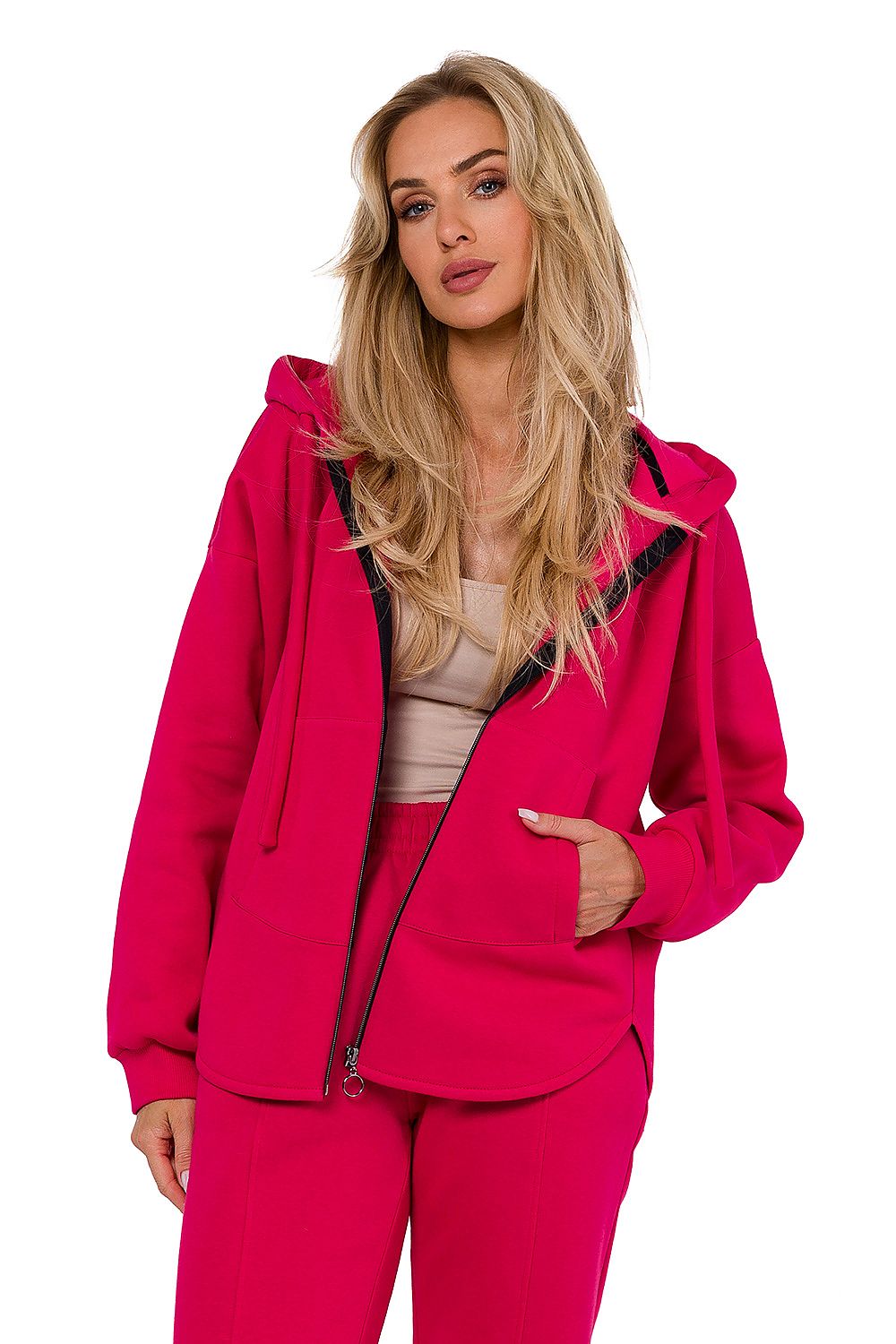 Strikket Genser - Moe til dame fra MS StyleHaven, laget av polyester, farge Rosa, størrelse S/M, med long ermer, perfekt til dress