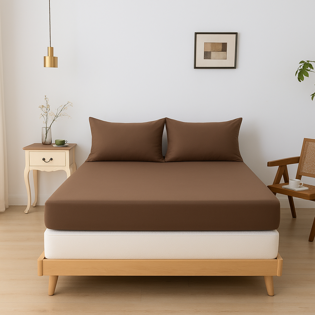 Hoeslaken (Topdekmatras) - Coffee Brown - Premium