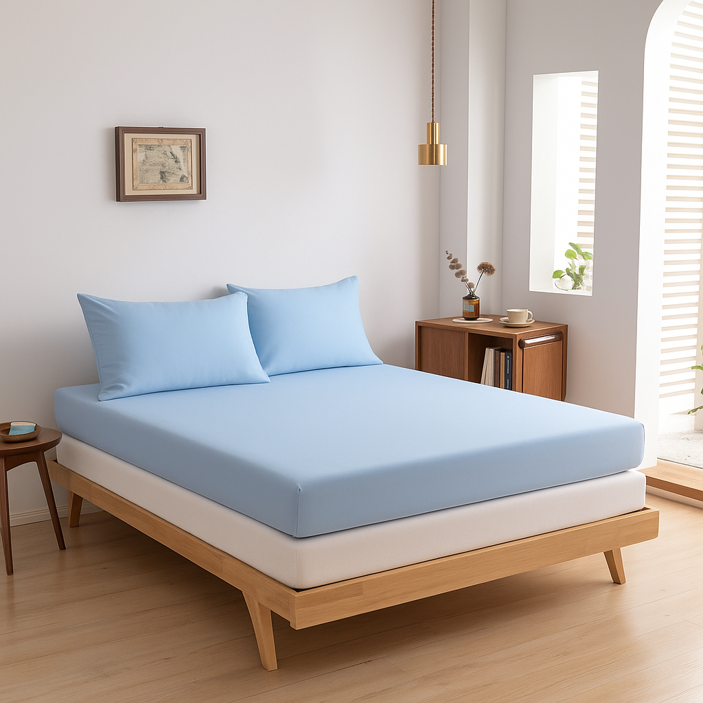 Hoeslaken (Topdekmatras) - Sky Blue - Premium