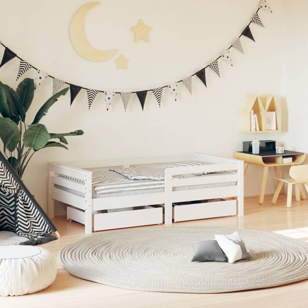 Barneseng 70x140 cm fra MS StyleHaven™ – komfortabel og trygg, med og uten LED-belysning.