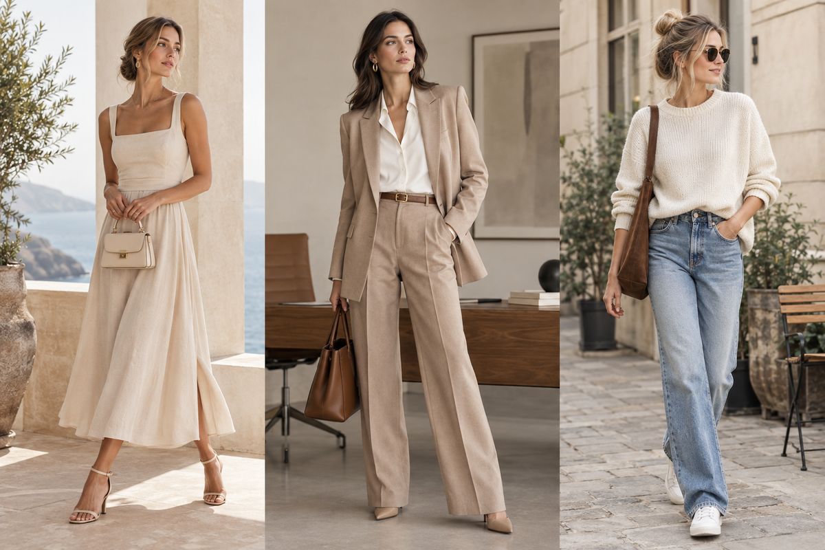 Komplette Damen-Outfits – gestylte Looks, Business-Outfits und Alltags-Styles.