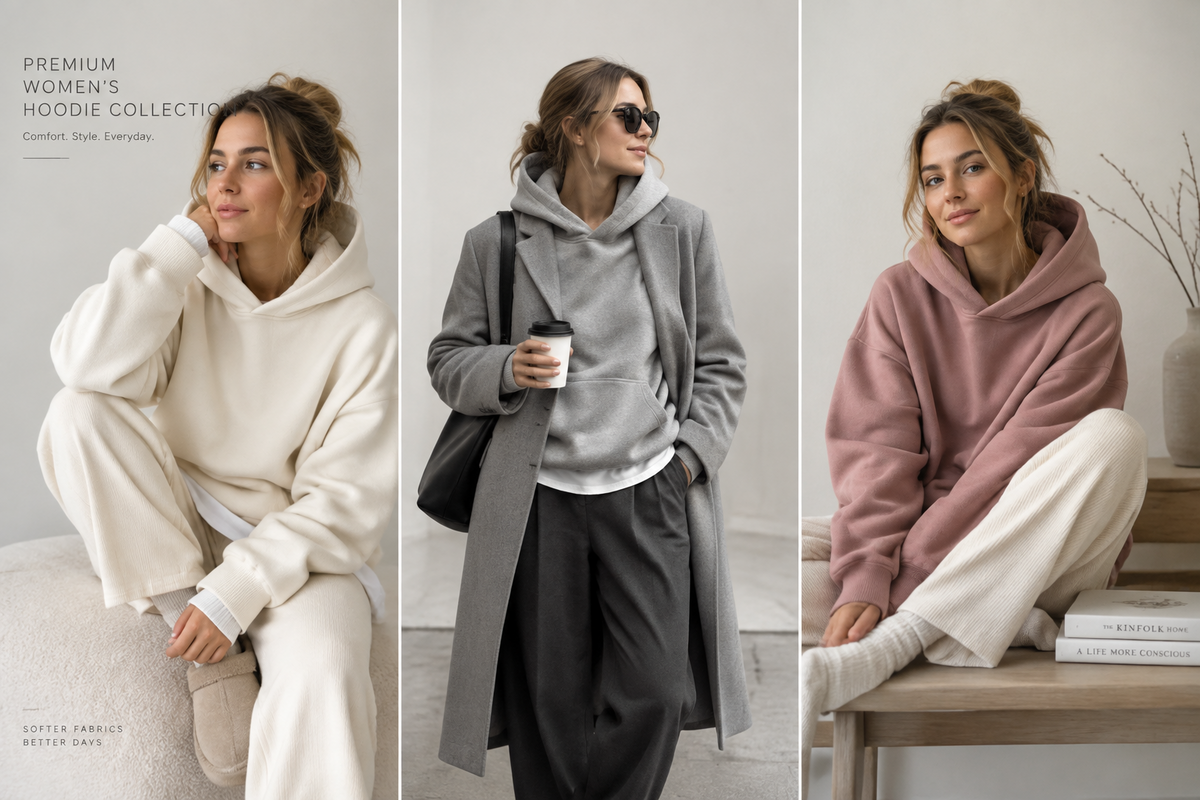 Kolleksjon med hettegensere til dame – hoodies, zip-hoodies og oversized hettegensere.