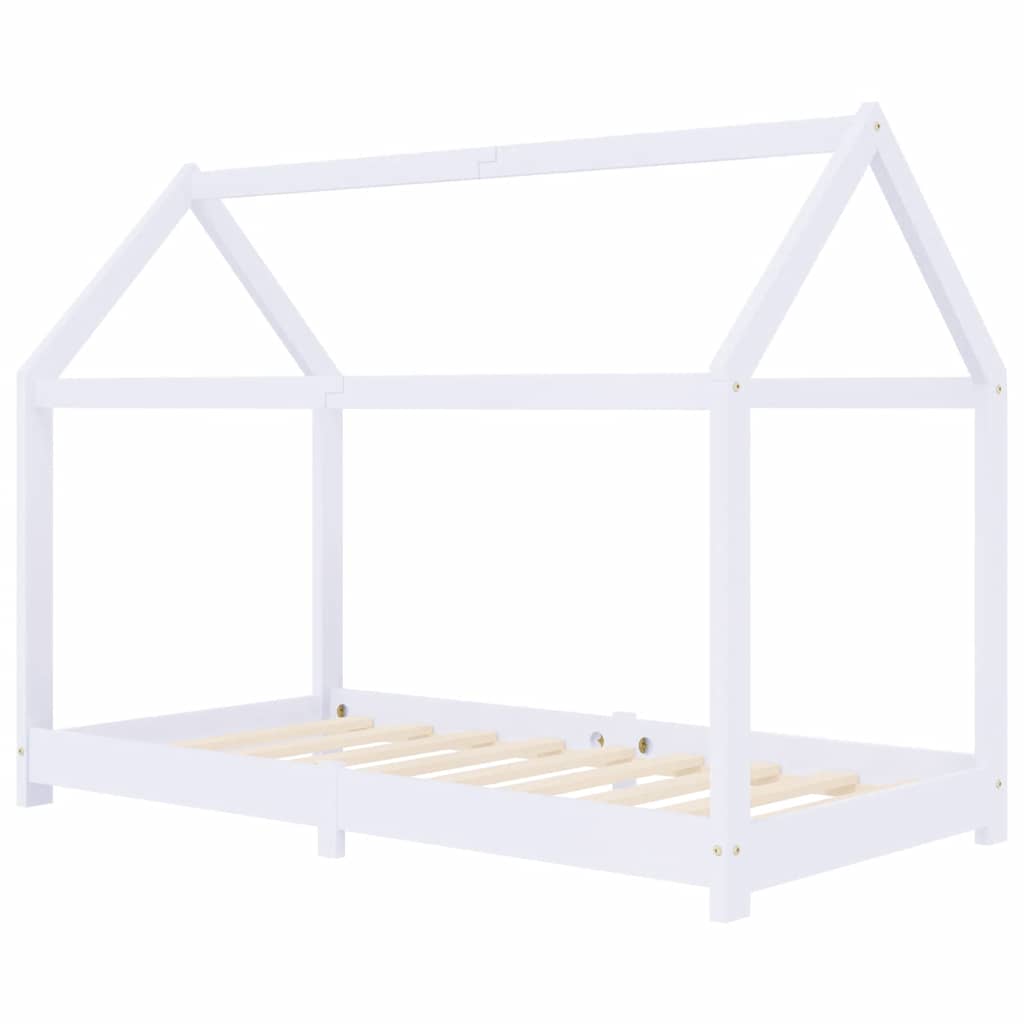 Sengeramme For Barn Heltre Furu Hvit 80X160 Cm